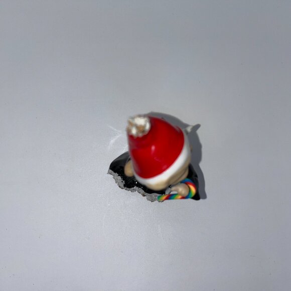 Vintage Dancing Angel Pixie Elf Santa Helper Ceramic Pixie Black Gown Candy Cane - Picture 5 of 13